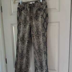 Pistola Snake-Print Jeans in Taupe and Black